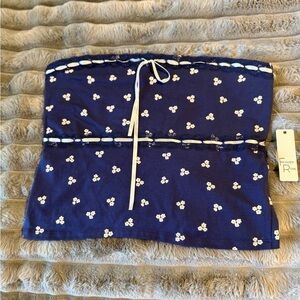Faded Rose Navy Floral Tube Top